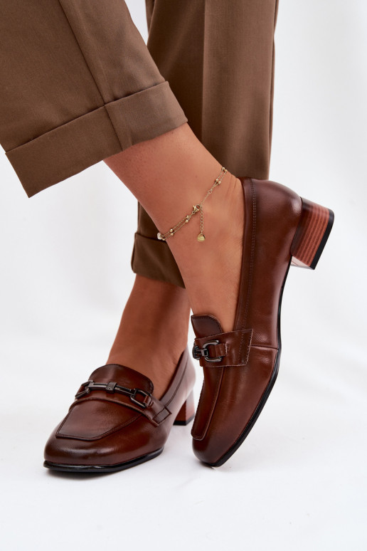 Piel zapatos Femenino reloj con adornos Vinceza 39978 color marrón