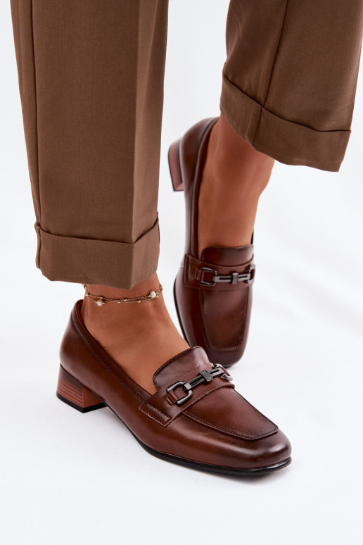 Piel zapatos Femenino reloj con adornos Vinceza 39978 color marrón