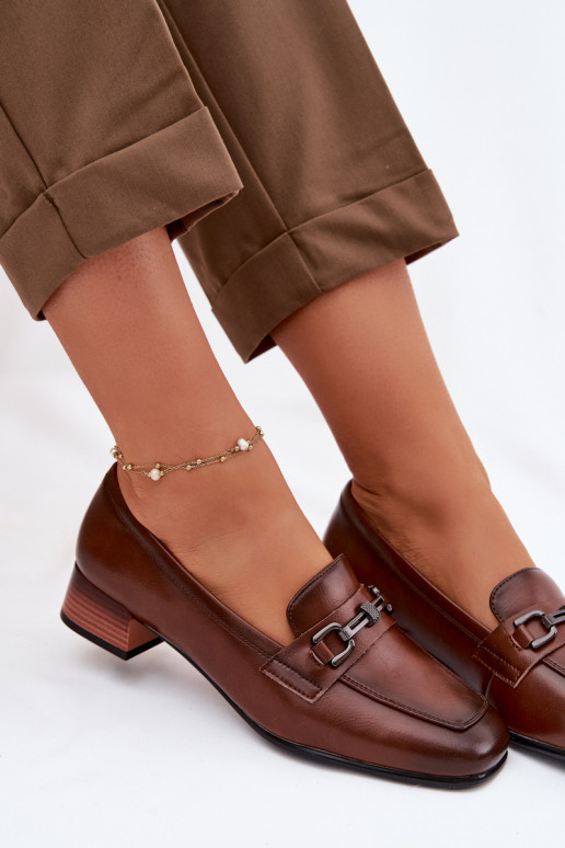 Piel zapatos Femenino reloj con adornos Vinceza 39978 color marrón