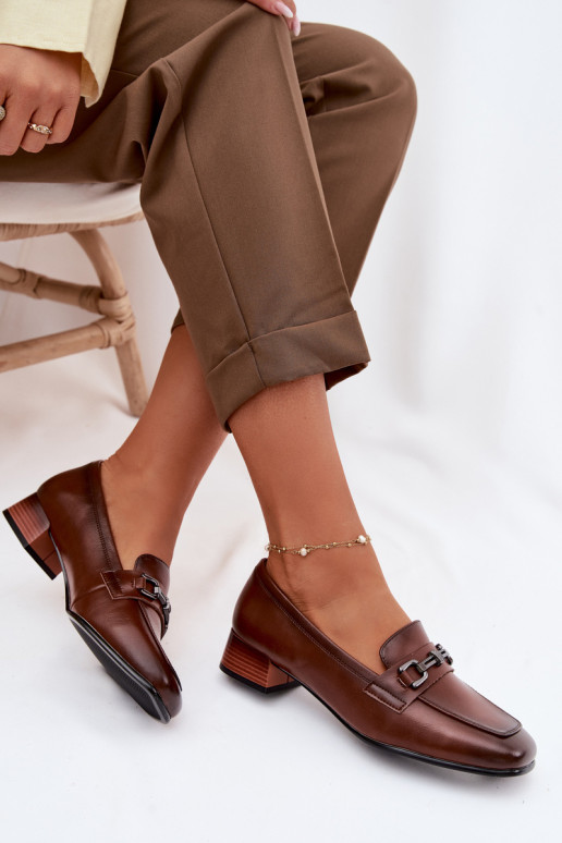 Piel zapatos Femenino reloj con adornos Vinceza 39978 color marrón