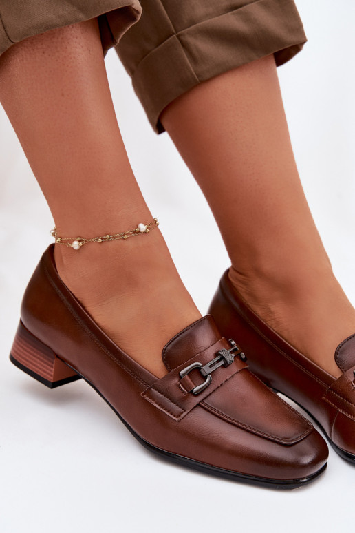 Piel zapatos Femenino reloj con adornos Vinceza 39978 color marrón