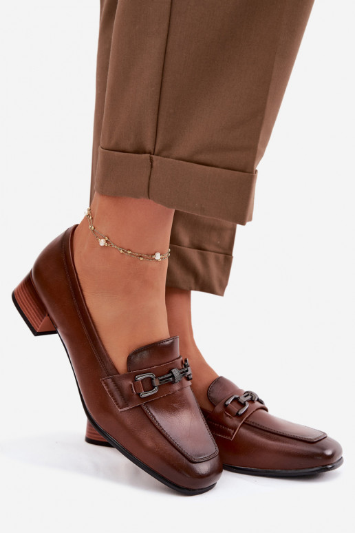 Piel zapatos Femenino reloj con adornos Vinceza 39978 color marrón