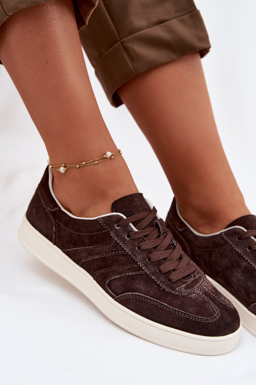Zapatillas modelo zapatos. de gamuza Vinceza 95400 CzekoladoAe