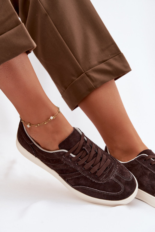Zapatillas modelo zapatos. de gamuza Vinceza 95400 CzekoladoAe
