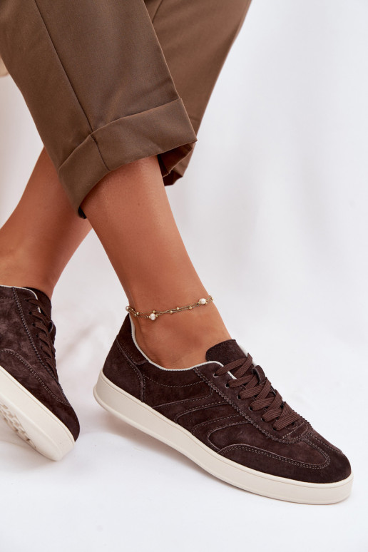 Zapatillas modelo zapatos. de gamuza Vinceza 95400 CzekoladoAe