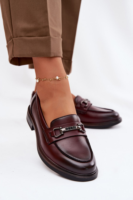 Piel mocasines de mujer Vinceza 39983 borgoña