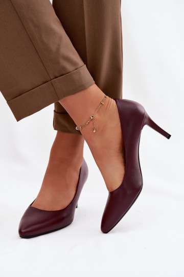 zapatos de tacón alto Eko Piel Sergio Leone 1336 borgoña