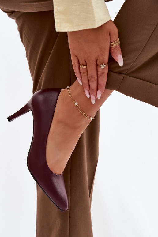 zapatos de tacón alto Eko Piel Sergio Leone 1336 borgoña