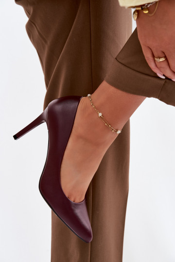 Eko Piel zapatos de tacón alto Sergio Leone 1339 borgoña