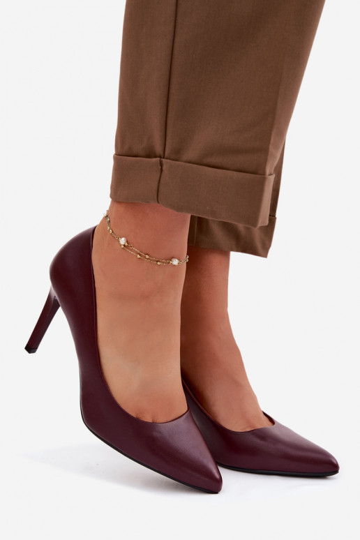 Eko Piel zapatos de tacón alto Sergio Leone 1339 borgoña