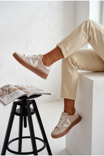 Zapatillas modelo zapatos. FemeninoActivadoturalnego de gamuzau con una plataforma Vinceza 79597 beige