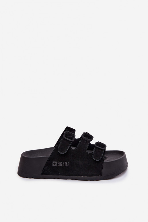 zapatillas de mujer con una plataforma con rayas Big Star TT274531 de color negro