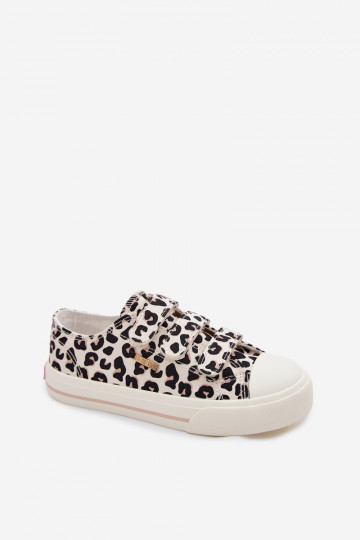 Zapatos de ocio para niños con cierres de velcro Big Star TT374171 estampado de leopardo