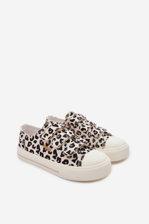 zapatos casuales Infantil con sujetadores adhesivos Big Star TT374171 con estampados de piel de leopardo