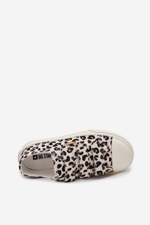 zapatos casuales Infantil con sujetadores adhesivos Big Star TT374171 con estampados de piel de leopardo