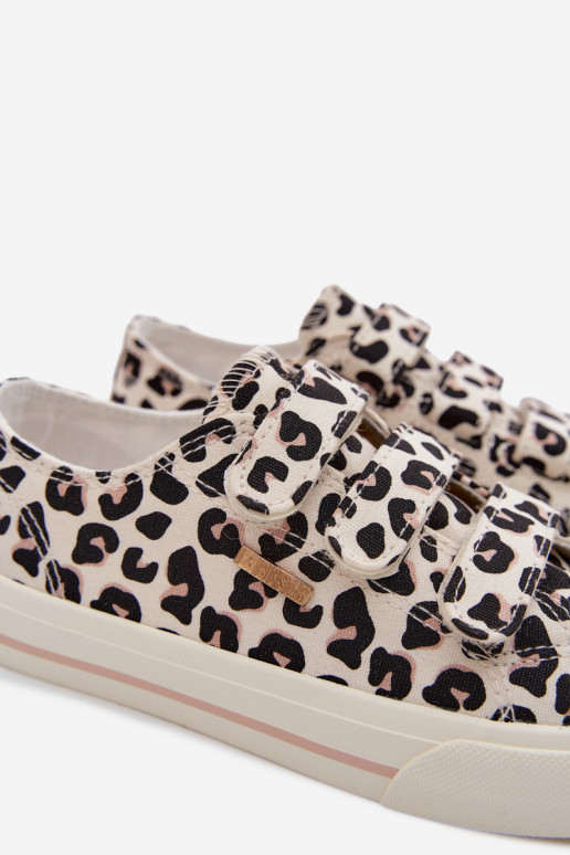 zapatos casuales Infantil con sujetadores adhesivos Big Star TT374171 con estampados de piel de leopardo