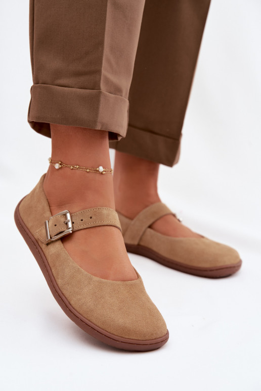 bailarinas BarefootActivadoturalnego de gamuzau Zazoo 316 beige