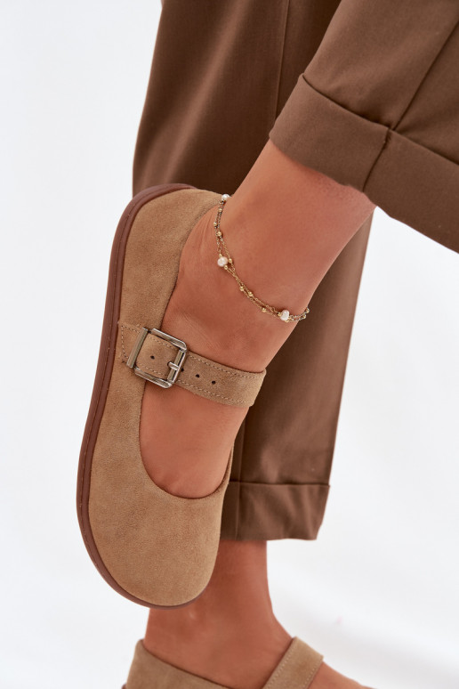 bailarinas BarefootActivadoturalnego de gamuzau Zazoo 316 beige