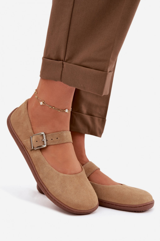 bailarinas BarefootActivadoturalnego de gamuzau Zazoo 316 beige