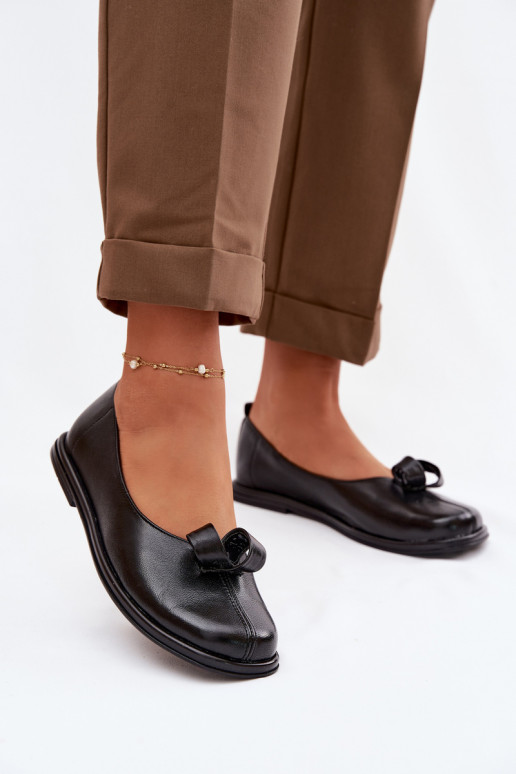 Piel zapatos Femenino Zazoo 379 de color negro