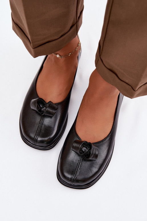 Piel zapatos Femenino Zazoo 379 de color negro