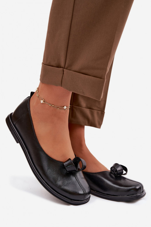 Piel zapatos Femenino Zazoo 379 de color negro