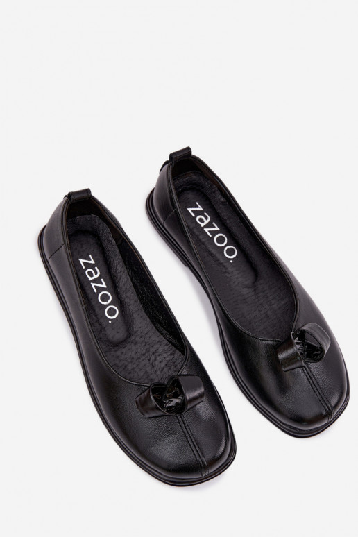 Piel zapatos Femenino Zazoo 379 de color negro