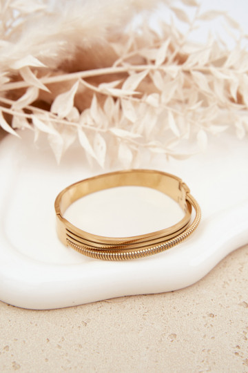 Femenino Una pulsera de acero inoxidable color dorado 2