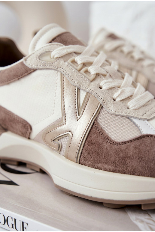 de gamuza Zapatillas modelo zapatos. Femenino Kobbo 66954 beige