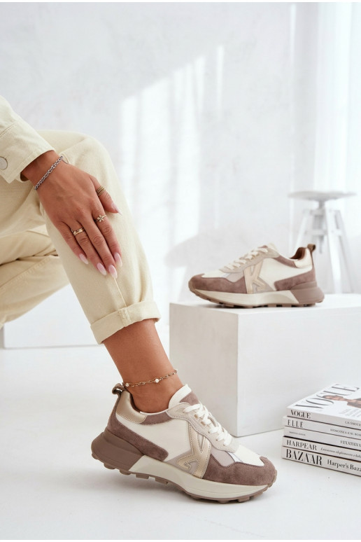 de gamuza Zapatillas modelo zapatos. Femenino Kobbo 66954 beige