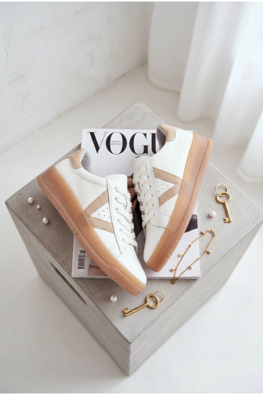 Zapatillas modelo zapatos. FemeninoActivadoturalnej Skóry con una plataforma Vinceza 79597 el color blanco