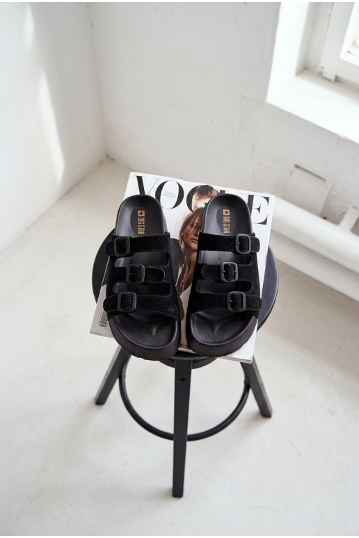 Chanclas con plataforma y tiras Big Star TT274531 color negro