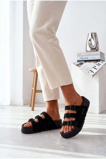 Chanclas con plataforma y tiras Big Star TT274531 color negro 2