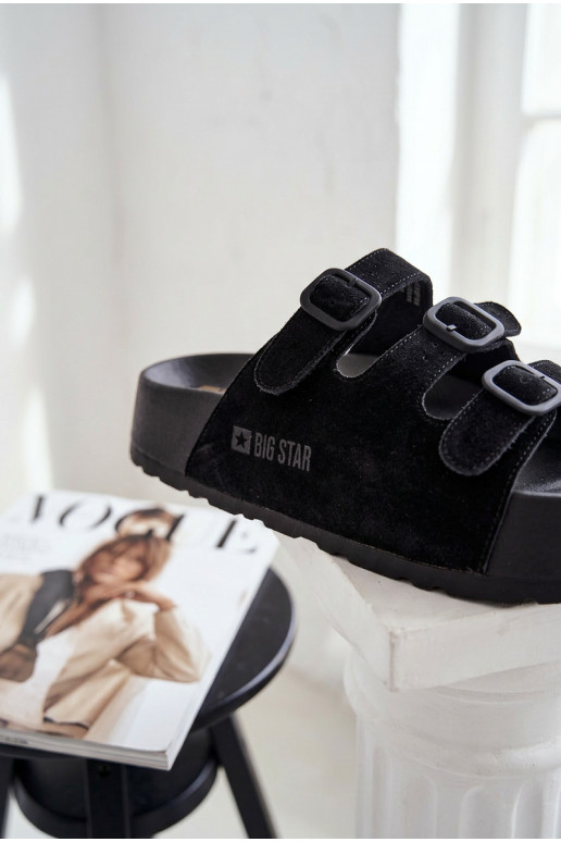 Chanclas con plataforma y tiras Big Star TT274531 color negro