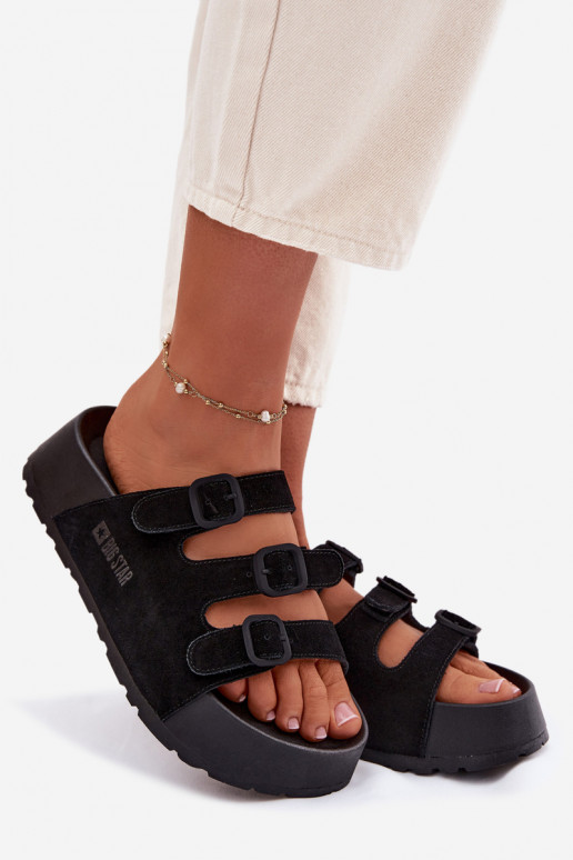 Chanclas con plataforma y tiras Big Star TT274531 color negro