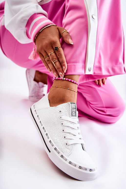 Femenino con elementos calados zapatos casuales Big Star el color blanco FF274024