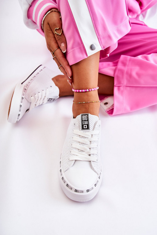 Femenino con elementos calados zapatos casuales Big Star el color blanco FF274024