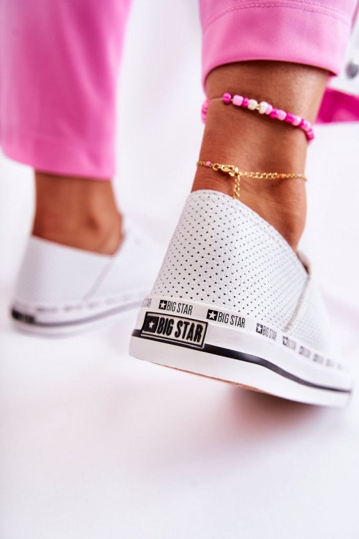 Femenino con elementos calados zapatos casuales Big Star el color blanco FF274024