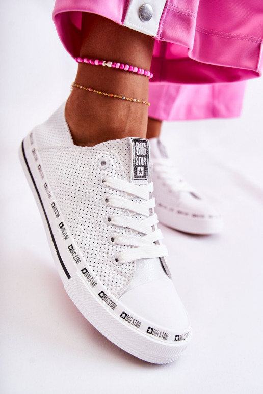 Femenino con elementos calados zapatos casuales Big Star el color blanco FF274024