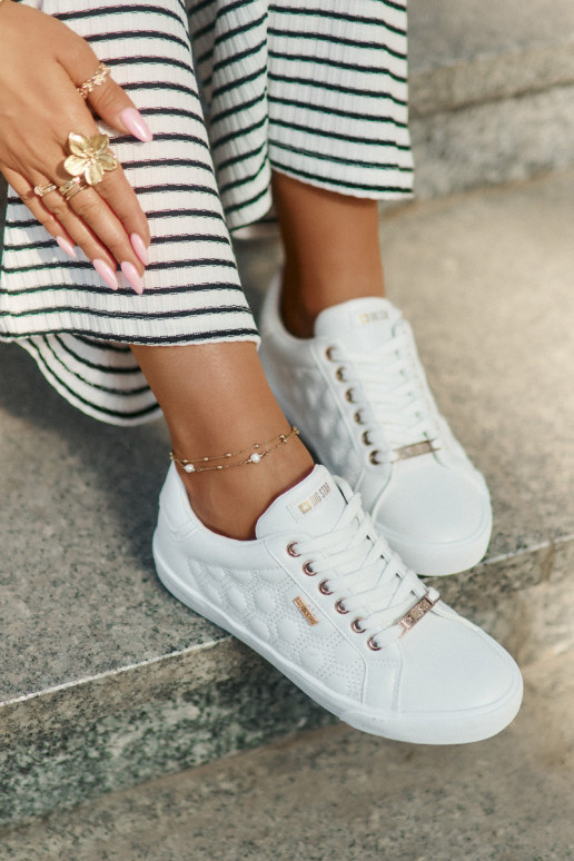 Zapatos de ocio de cuero ecológico Big Star RR274322 el color blanco