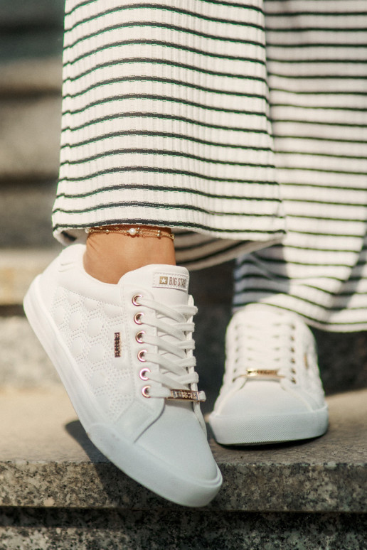 Zapatos de ocio de cuero ecológico Big Star RR274322 el color blanco