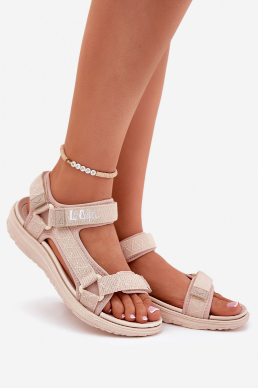 Sandalias de mujer  con sujetadores adhesivos Lee Cooper LCEN-25-34-3560 beige