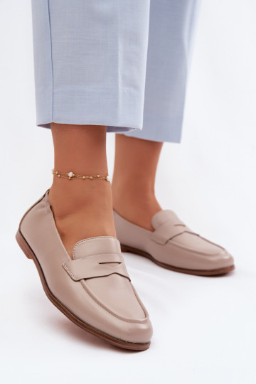 Mocasines de cuero Vinceza 18121 color arena 2
