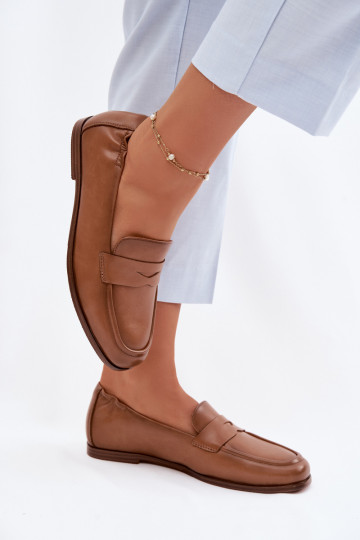 Mocasines de cuero Vinceza 18121 color marrón