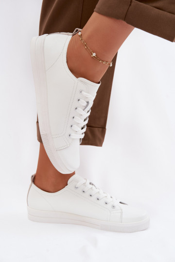 Zapatos de ocio de cuero Vinceza 79536 color blanco