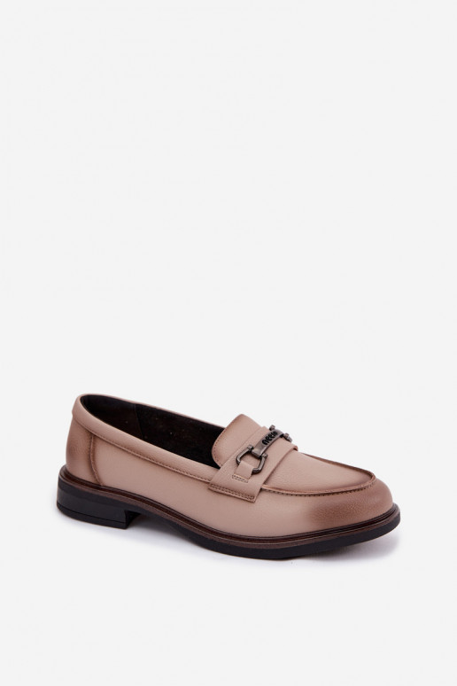 Piel mocasines de mujer Vinceza 39983 beige