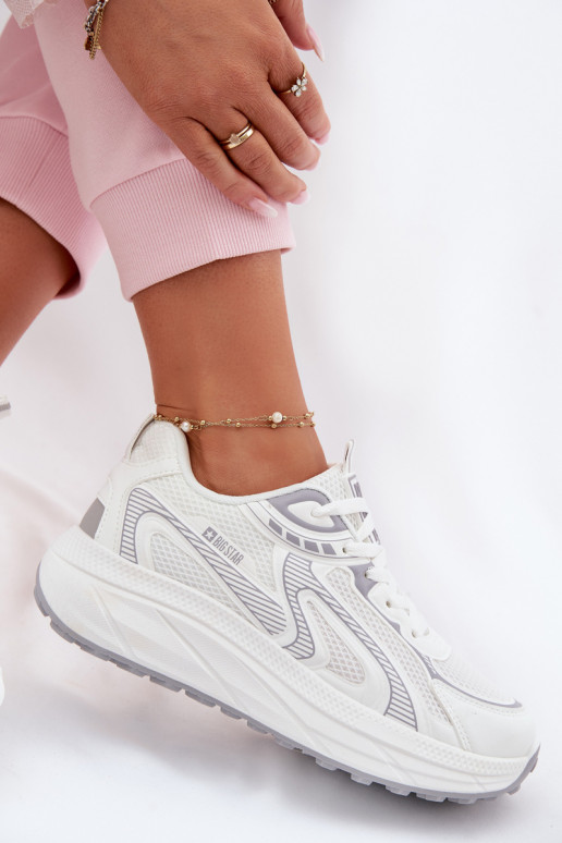 zapatillas Zapatillas modelo zapatos. Femenino Big Star TT274325 HI-POLY SYSTEM el color blanco