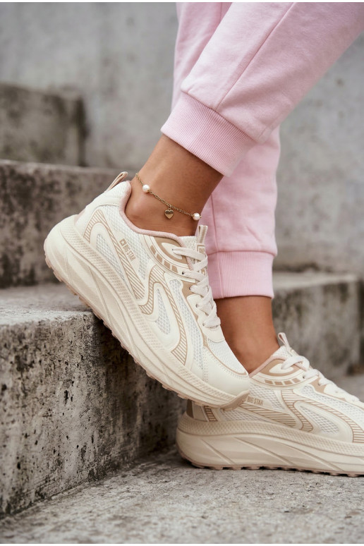 zapatillas Zapatillas modelo zapatos. Femenino Big Star TT274326 HI-POLY SYSTEM beige