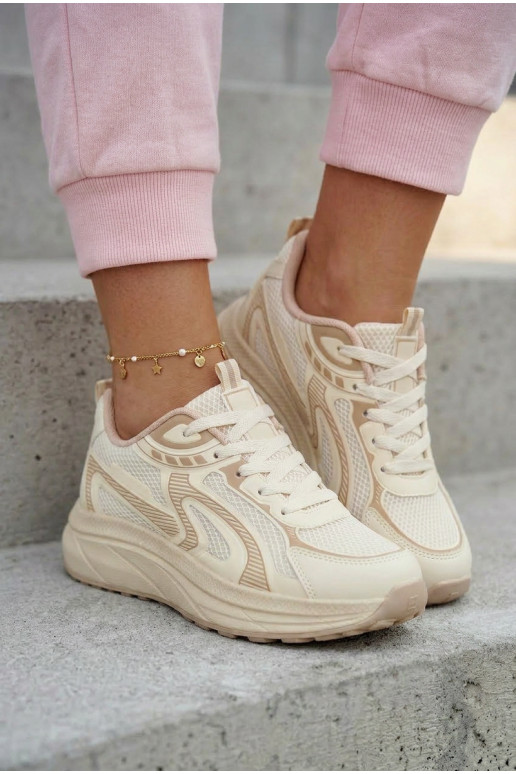 zapatillas Zapatillas modelo zapatos. Femenino Big Star TT274326 HI-POLY SYSTEM beige