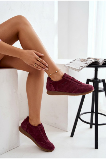 Zapatillas modelo zapatos.Activadoturalnego de gamuzau Big Star TT274227 borgoña 2